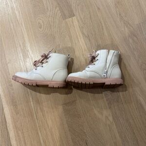 Cat & Jack White and Pink Ankle Boots with Zipper